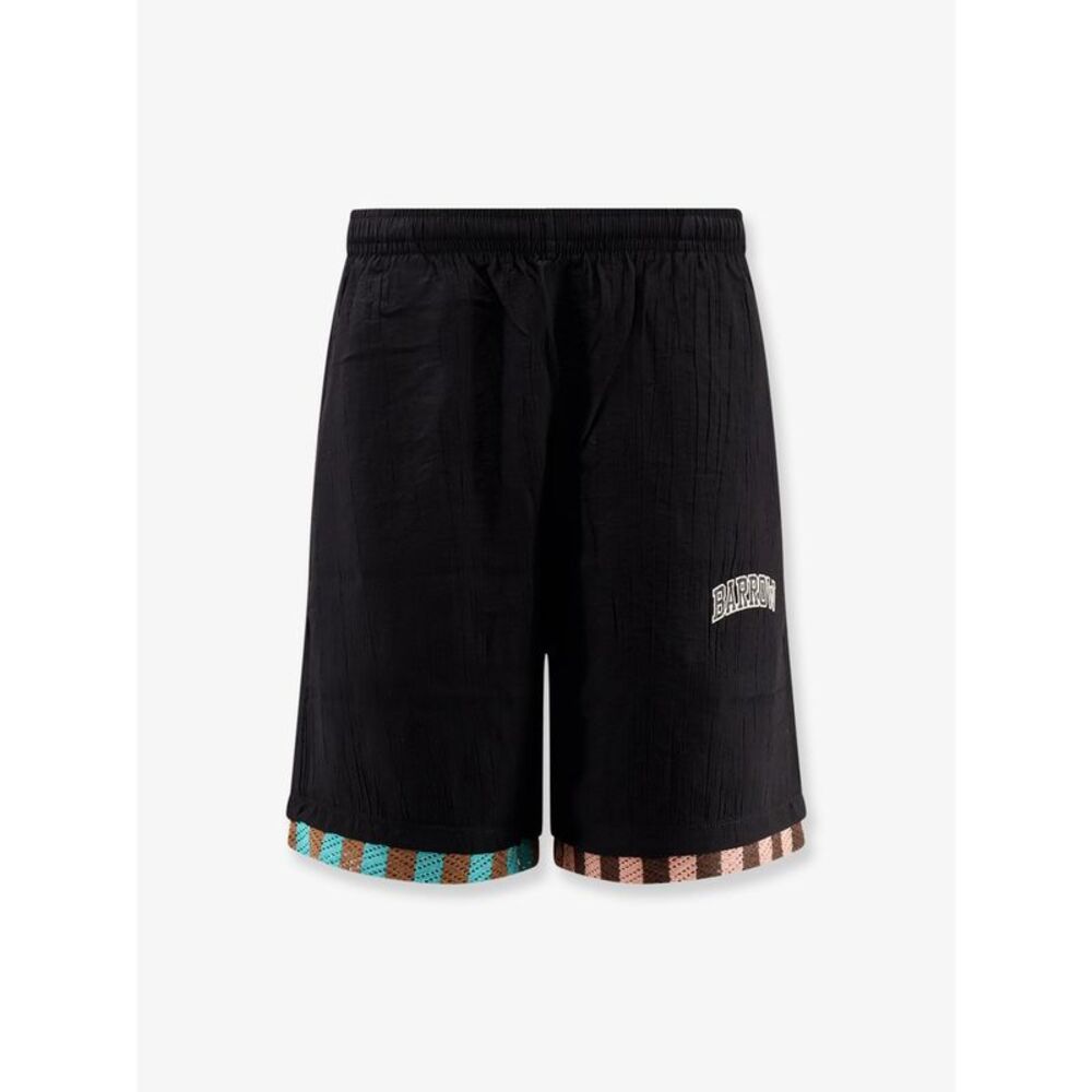 Barrow Men Viscose Blend Bermuda Shorts With Logo Print